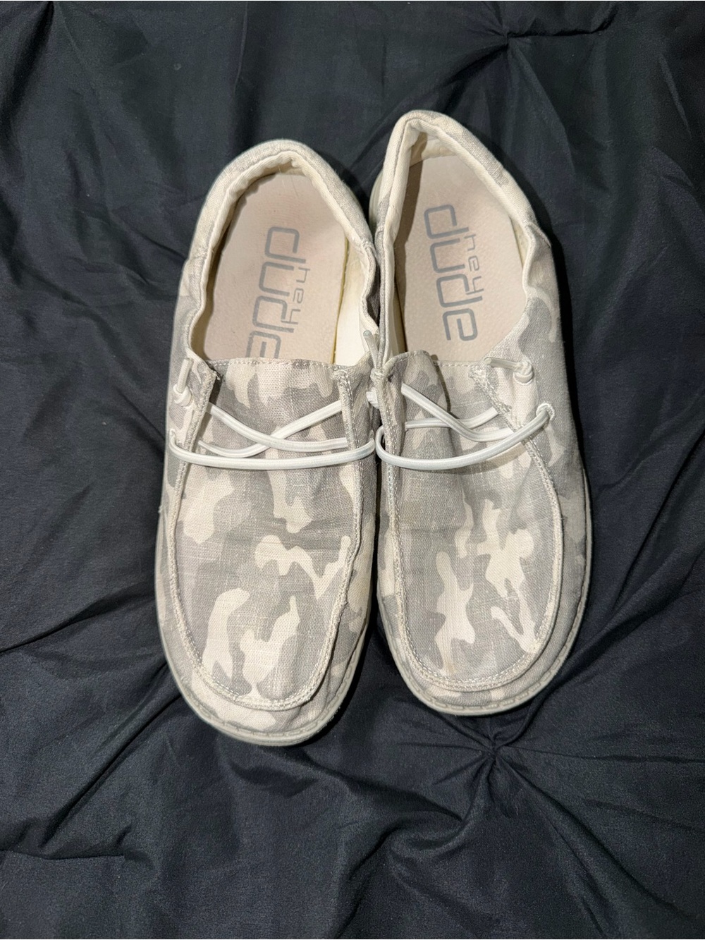 Hey Dude Men’s Boat Shoes in Light Gray Camo